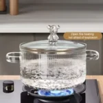 1.8L Borosilicate Glass Casserole With Handle Bowl onemall.lk