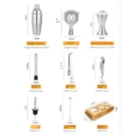 10pcs Cocktail Shaker Bar Tools Set onemall (5) - Onemall.lk 10pcs Cocktail Shaker Bar Tools Set onemall.lk