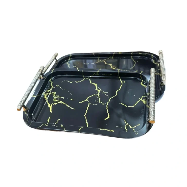 2pcs Metal Tray Set Hobby Lobby Plates Fancy Steel Trey Set onemall