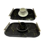 2pcs Metal Tray Set Hobby Lobby Plates Fancy Steel Trey Set onemall