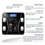 Smart Weighing Scale Bluetooth Black onemall.lk