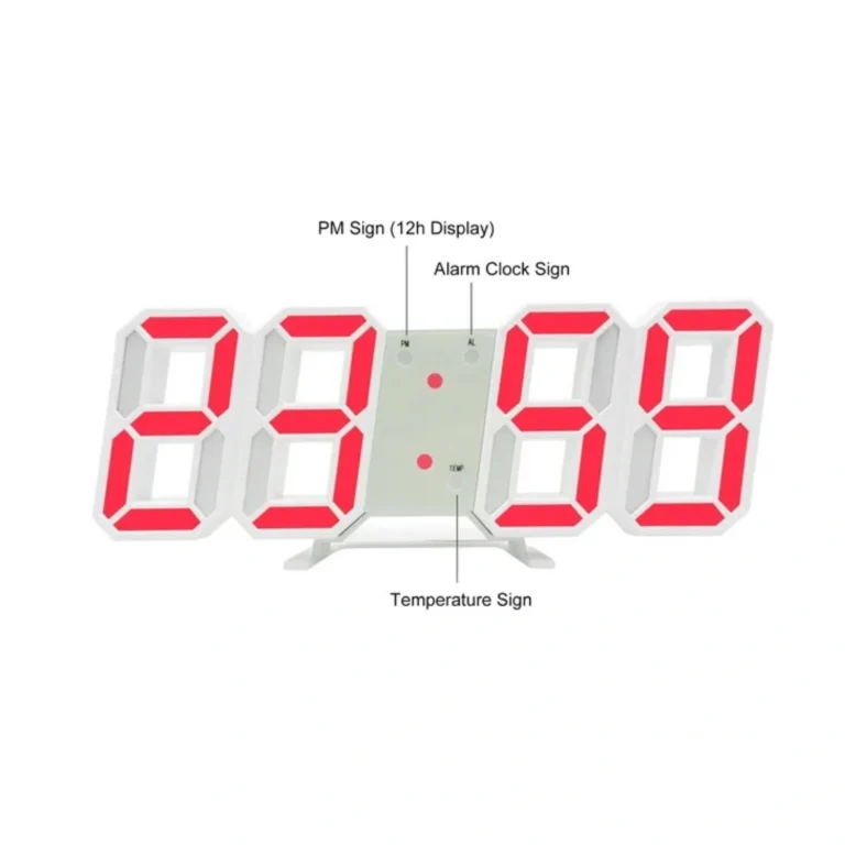 Digital Wall Clock Temperature Display Large Multifunctional onemall.lk