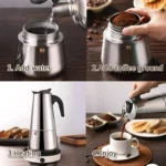 Stainless Steel Moka pot Espresso Maker 9 cup ONEMALL.LK