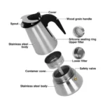 Stainless Steel Moka pot Espresso Maker 9 cup ONEMALL.LK