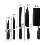 9pcs Kitchen Knife with Stand Black onemall.lk