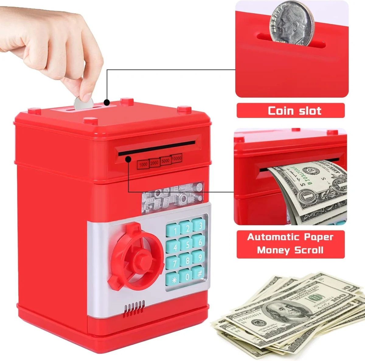 Electronic Money avings Till With Password Mini ATM Machine For Kids ONEMALL.LK