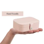 Leather Small Portable Travel Case Mini Jewelry Box for Women Girls Organizer onemall.lk