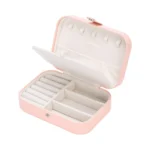 Leather Small Portable Travel Case Mini Jewelry Box for Women Girls Organizer onemall.lk