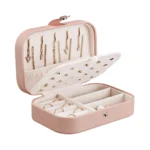 Leather Small Portable Travel Case Mini Jewelry Box for Women Girls Organizer onemall.lk