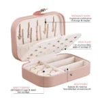 Leather Small Portable Travel Case Mini Jewelry Box for Women Girls Organizer onemall.lk
