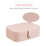 Leather Small Portable Travel Case Mini Jewelry Box for Women Girls Organizer onemall.lk