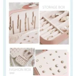 Leather Small Portable Travel Case Mini Jewelry Box for Women Girls Organizer onemall.lk