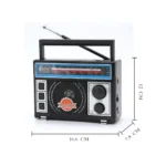 Rechargeable Radio 1367U BT FM USB SD 3BANDS TF Music Player onemall.lk