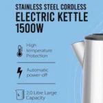 Richpower RPCK-1169 Stainless Steel Cordless Electric Kettle 2.0L 1500W ONEMALL.LK