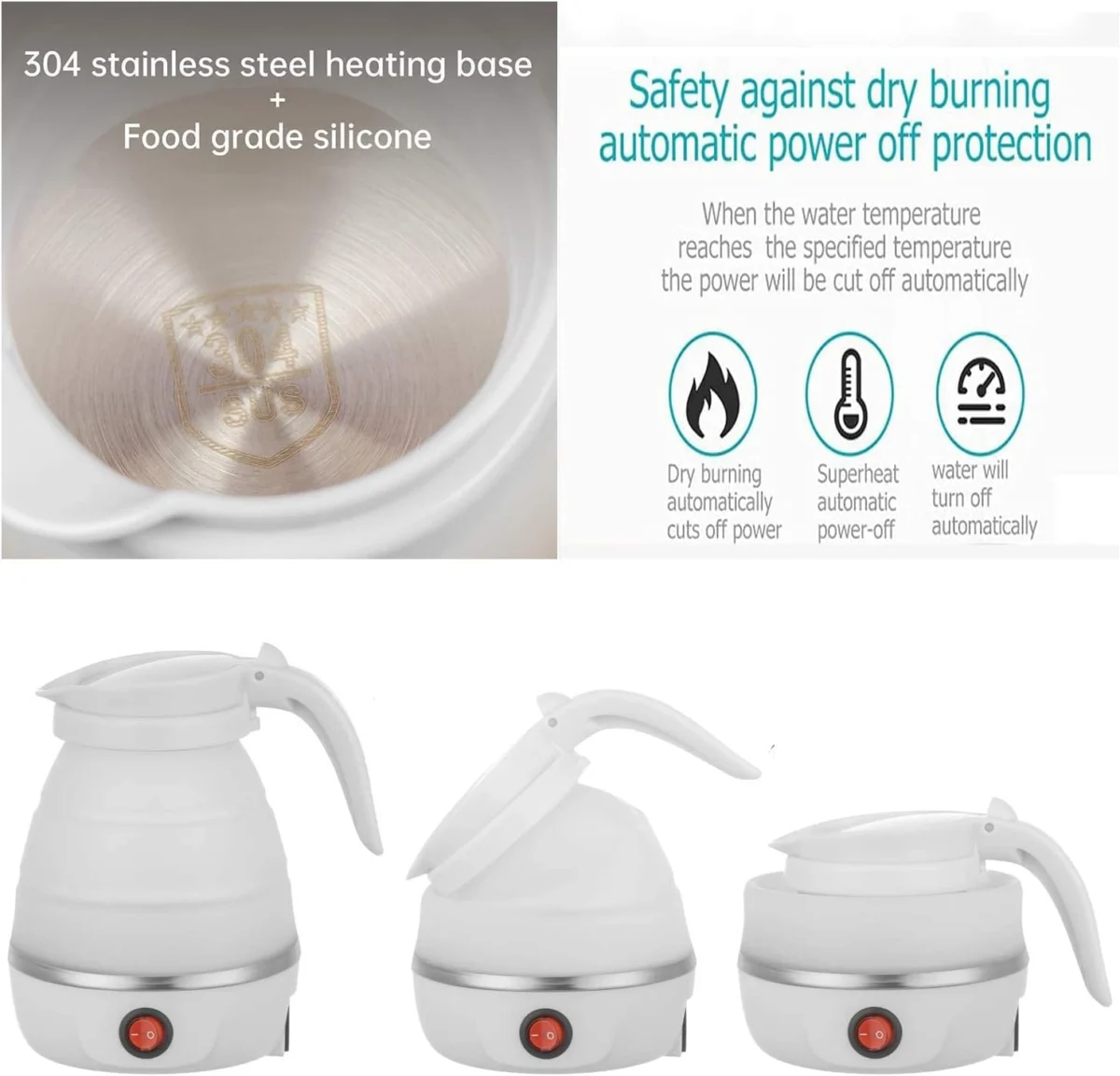 Travel Foldable Electric Kettle 0.6L YS-2008 ONEMALL.LK