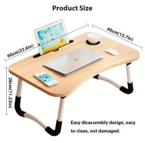 fold table 2 - Onemall.lk Folding Laptop Desk for Bed Sofa Laptop Bed Tray Table Desk Portable Lap Desk With tablet slot and cup holder Table support onemall.lk
