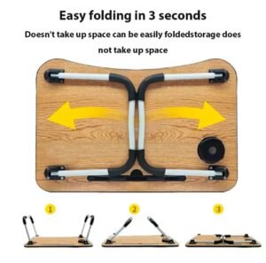 fold table - Onemall.lk Folding Laptop Desk for Bed Sofa Laptop Bed Tray Table Desk Portable Lap Desk With tablet slot and cup holder Table support onemall.lk