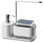 (Short style A ) 4-in-1 Kitchen Soap Dispenser Set with Tray and Sponge Holder Soap Dispenser
