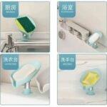 1pcs Drain Soap Holder Leaf Shape Soap Box Suction - Image 7