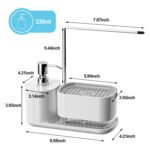 (Short style A ) 4-in-1 Kitchen Soap Dispenser Set with Tray and Sponge Holder Soap Dispenser - Image 6