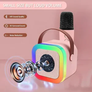 sfz-k12-kids-karaoke-microphone-speaker-machine-bluetooth-compatible-wireless-karaoke-mic-speaker-with-rgb-led-light-girls-boys-gift-pink-product-images-orvelrmqd7c-p608453936-1-202403141418 - Onemall.lk