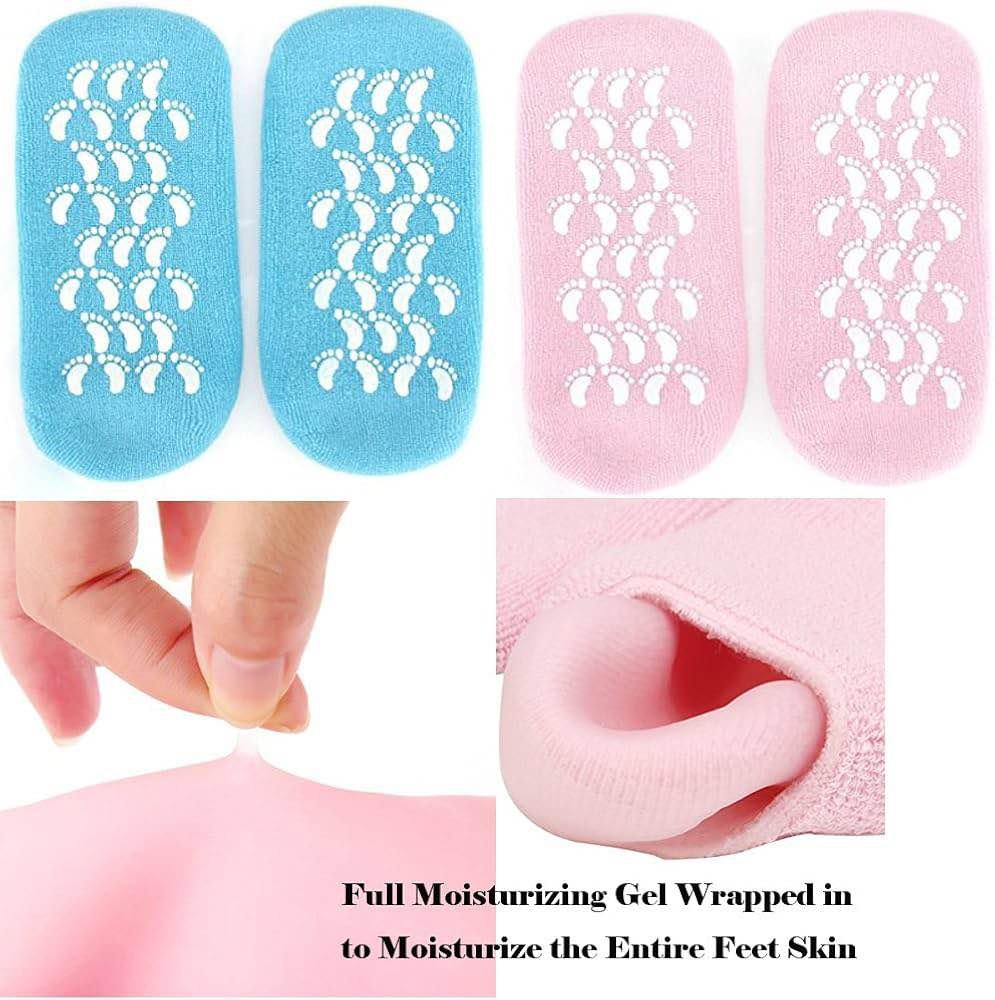 Sf6257041cafe4b488e004a8a43b1549bw Moisturizing Heel Gel Socks - 2 Pairs - Image 1