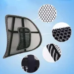 Black Mesh Cloth Car Seat Cushion - Lumbar Waist Back Support - Image 3
