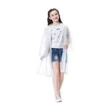 download (1) 1-Pack Raincoat Poncho for Kids - Reusable Waterproof EVA with Hood - Image 1