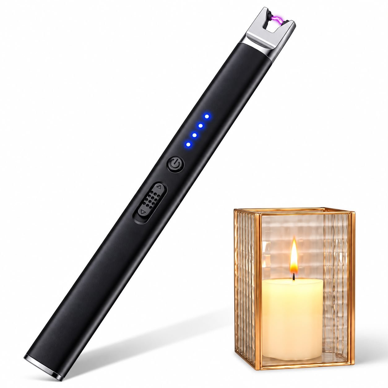 zdg USB Rechargeable Long Stem Electric Candle Lighter – Black - Image 1