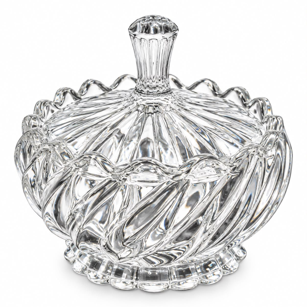 WhatsApp Image 2026-09-29 at 3.33.40 P Glass Candy Bowl with Lid - TG1080B - Image 1